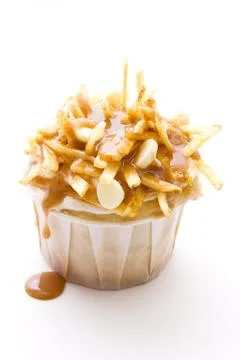 Poutine cupcake Stockfoto's