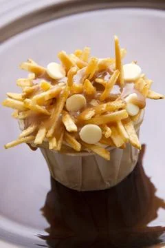 Poutine cupcake Stock-Fotos