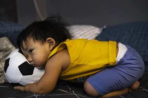 Pouting Toddler In Bored Pause Stock Photos