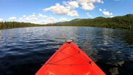 Pov Adventurous View Of  Kayak Remote Lake, Usa Stock Footage