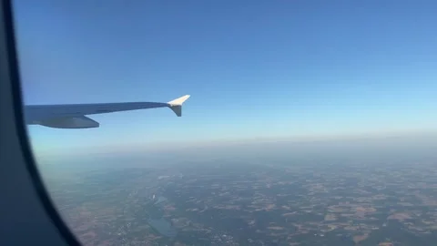 POV Airplane Window Turning Straight Right Straight Over Munich Land - Jul 10 26 Stock-Footage 339725514