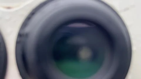 POV approaching binoculars at Río Lobos viewpoint Stock Footage 328679076