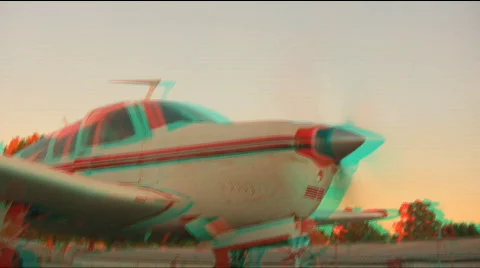 POV BOARD PLANE stereo 3D Anaglyph Stock Footage 286501