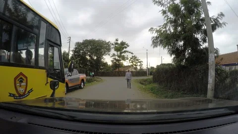 POV Bus in Africa passes by Video stock 106907441