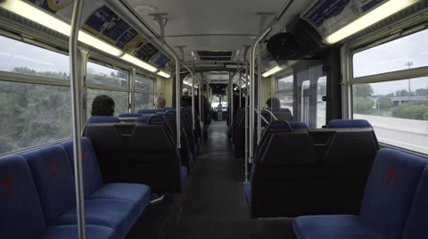 POV on Bus Driving Down Interstate During the Day Stock-Footage 66423993