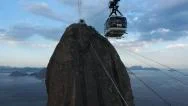Pov Of Cable Car Approaching Sugarloaf Mountain In Rio De Janeiro, Brazil Stock Footage