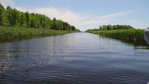 Pov camera flying above the surface of the water Stock Footage 120574019