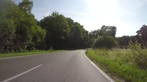 POV Car Driving on rural road (Video footage) Stock Footage