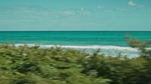 POV Car Window Drive in Islas Mujeres, Turquoise Water, Tropical Road 6K Stock Footage 325463484