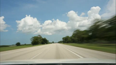 POV Car Windshield Time-Lapse on Florida Turnpike Heading Southeast Stock Footage 284777170