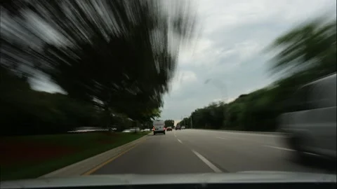 POV Car Windshield Time-Lapse Driving Through Boca Raton, Florida Stock Footage 284777175