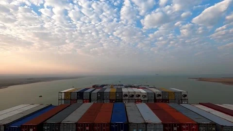 POV cargo ship carrying container. Stock Footage 219937505