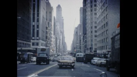 POV of Cars Driving in Manhattan New York City 1960s Vintage Film Historic Movie Vidéo 106768863