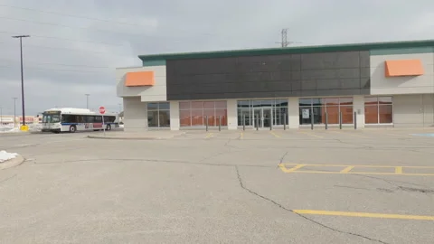 POV Closed retail stores during COVID 19 coronavirus pandemic lockdown Stock Footage 146438648
