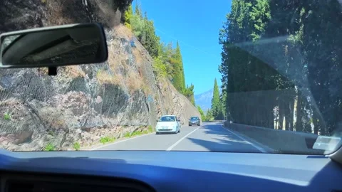 POV Dashboard Drive in Mediterranean Countryside Sunny 4k Stock Footage 192961237