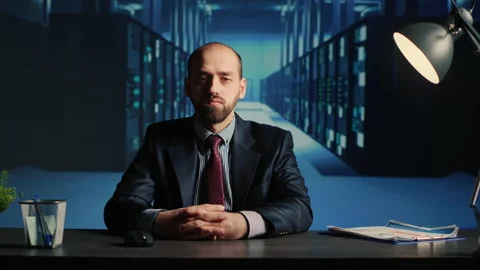 POV of database admin talking on remote videocall Stock Footage 233223585