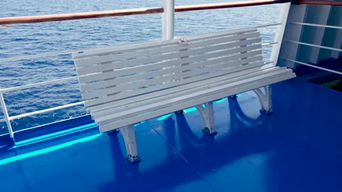 POV of the Deck in the back of Cruise Ship at the Aegean Sea, Greece. Stock Footage 136215304