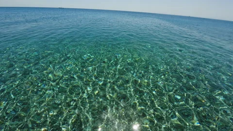 POV of diving into calm sea Stock Footage 313828030