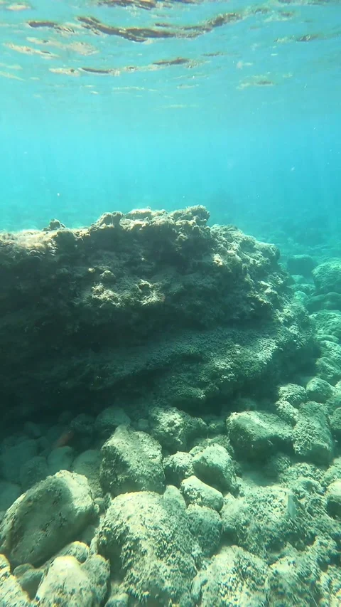 POV Diving in the Clear Waters of Kanali Beach Kefalonia Greece Stock Footage 345403308