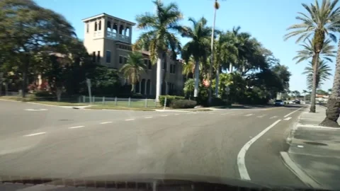 POV Drive Car Time lapse from Vinoy Park going north by Coffee Pot Bayou  near b Stock Footage 263816319