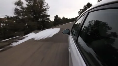 POV DRIVE DOWN MOUNTAIN Stock Footage 10787859