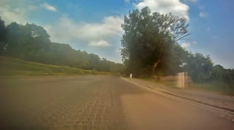 POV - drive on road through forest Stock-Footage 8653966