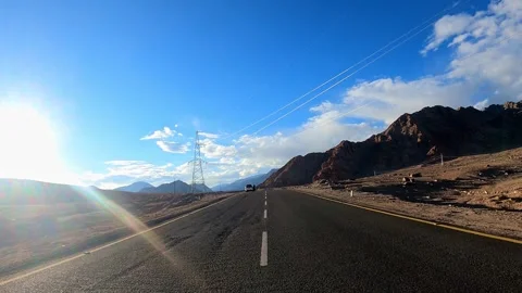 POV Drive Through Himalayan Mountains from Kargil to Leh, Ladakh Stock Footage 328826201
