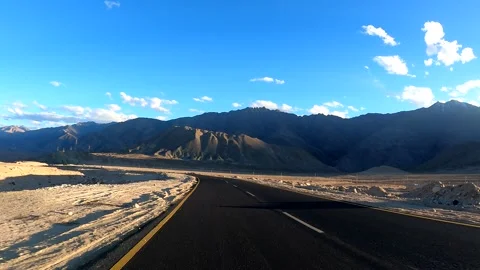 POV Drive Through Himalayan Mountains from Kargil to Leh, Ladakh Stock Footage 328826541