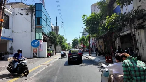 POV Drive Through Surabaya Old Town Street Видео 345154642