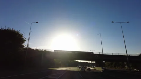 POV Driver‘s view Motorway while driving in United Kingdom UK - british freeway Stock Footage 231713201