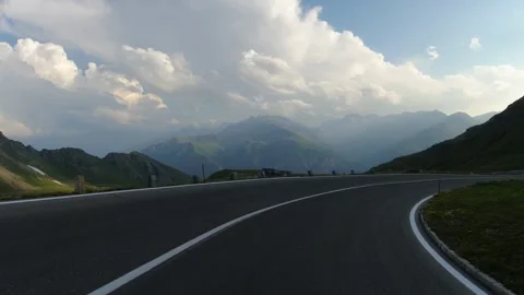 POV driving along the panoramic road from the Grossglockner pass Stock Footage 247615231