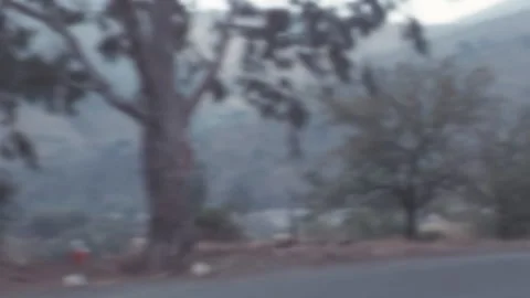 POV Driving Behind Station Wagon On Winding Mountain Road In Portugal 1970s 스톡 동영상 346793777