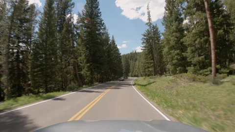 Car Driving In Yellowstone National For Park Stock Video Footage ...