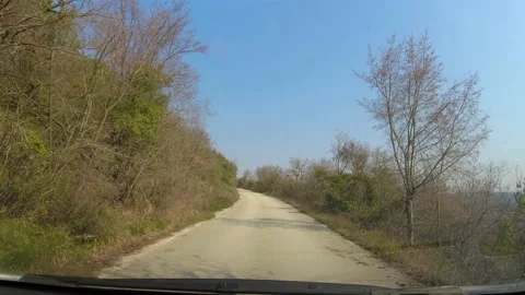POV of driving a car on an empty road Stock Footage 229164195