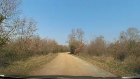 POV of driving a car on an empty road Stock Footage 229165031