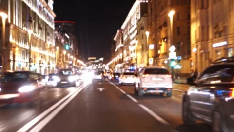 POV Driving a car. Hyperlapse Defocused view from the car through the windshield Stock-Footage 121998906