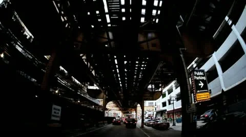  P.O.V. driving Chicago Metro rail system, USA, T/lapse Stock Footage 12009367
