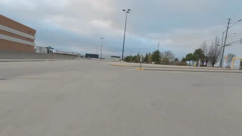 POV driving city streets empty and shopping mall in COVID 19 pandemic lockdown 库存影片 153060049