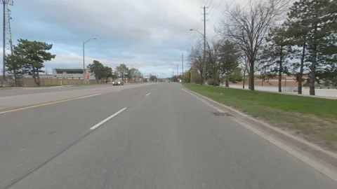 POV driving city streets empty and shopping mall in COVID 19 pandemic lockdown 库存影片 153065501