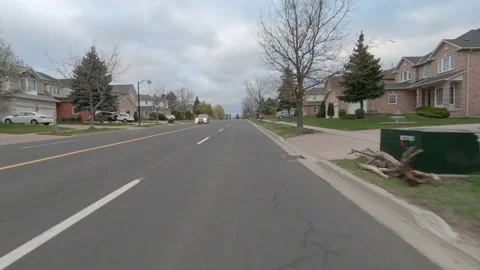 POV driving city streets empty and shopping mall in COVID 19 pandemic lockdown Stock-Footage 153067534