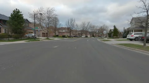 POV driving city streets empty and shopping mall in COVID 19 pandemic lockdown Видео 153067580