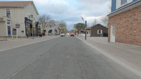 POV driving city streets empty and shopping mall in COVID 19 pandemic lockdown Stock-Footage 153076665