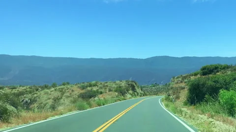 POV Driving down highway road in desert southern California Anza Temecula Video stock 244949607