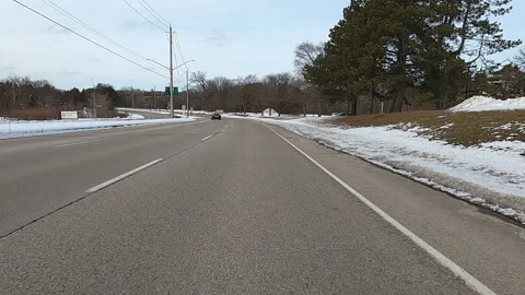 POV driving in empty college and university town in COVID 19 pandemic Stock Footage 147375140