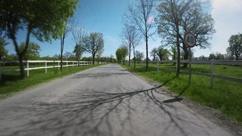 POV Driving On Empty Country Road Stock Footage 126169706