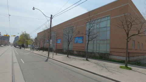 POV driving on empty Toronto city streets during COVID 19 pandemic lockdown Видео 152983317