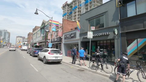 POV driving on empty Toronto city streets during COVID 19 pandemic lockdown Stock-Footage 152989952