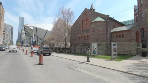 POV driving on empty Toronto city streets during COVID 19 pandemic lockdown Stock-Footage 152998443