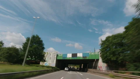 POV driving on german Expressway - freeway in Germany driver`s view - Dashcam Stock Footage 156879985