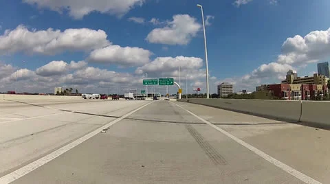 POV driving off Interstate Stock Footage 24465622
